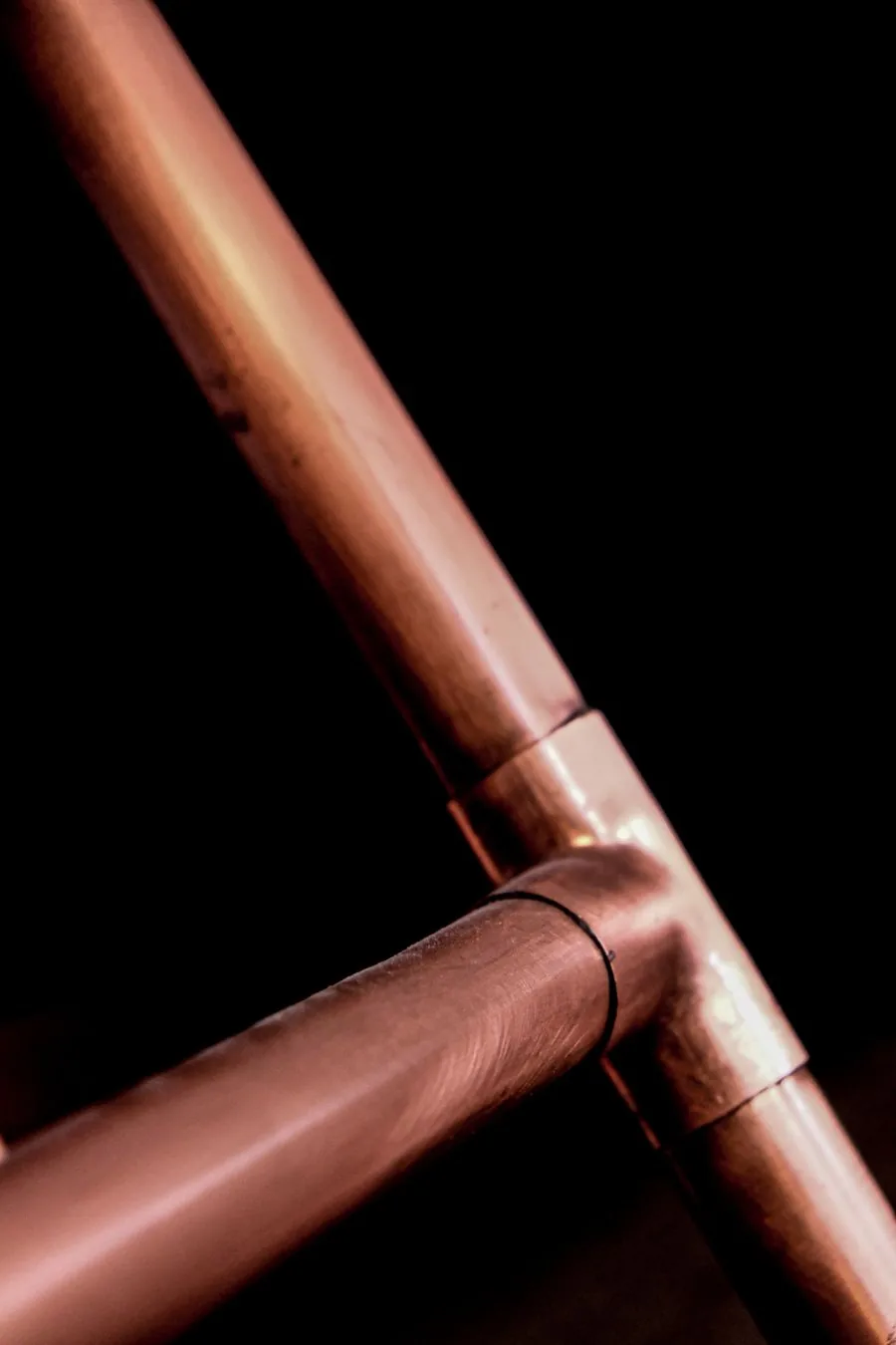 Copper pipe with a soldered tee fitting